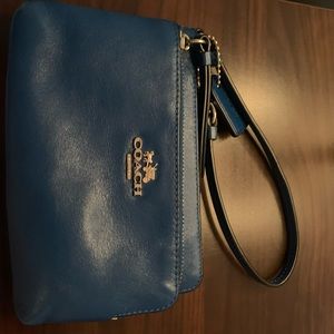 Coach blue wristlet